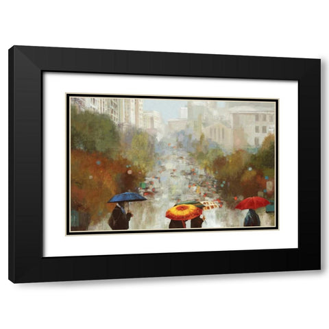 In the Rain Black Modern Wood Framed Art Print with Double Matting by K., Ella