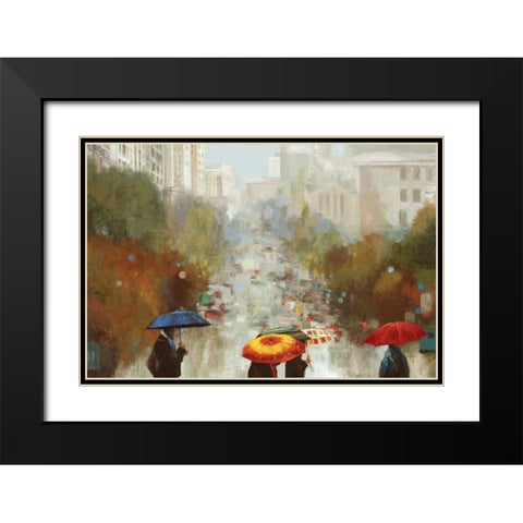 In the Rain Black Modern Wood Framed Art Print with Double Matting by K., Ella