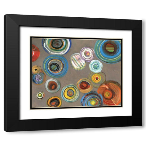 Neutral Circles I Black Modern Wood Framed Art Print with Double Matting by Kulig, Darlene