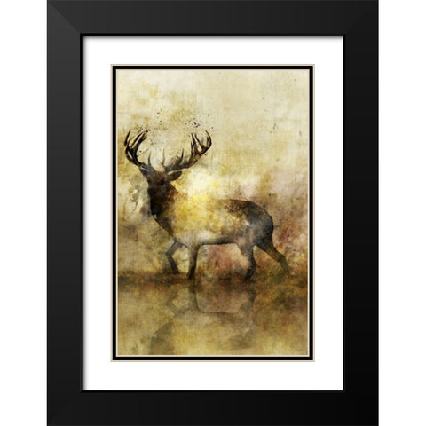 Calm Deer II Black Modern Wood Framed Art Print with Double Matting by Roko, Ken