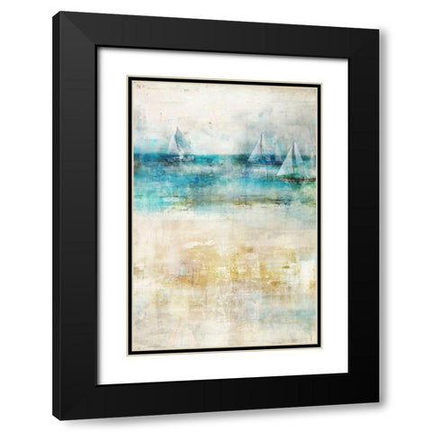 Ocean Blue II Black Modern Wood Framed Art Print with Double Matting by Roko, Ken