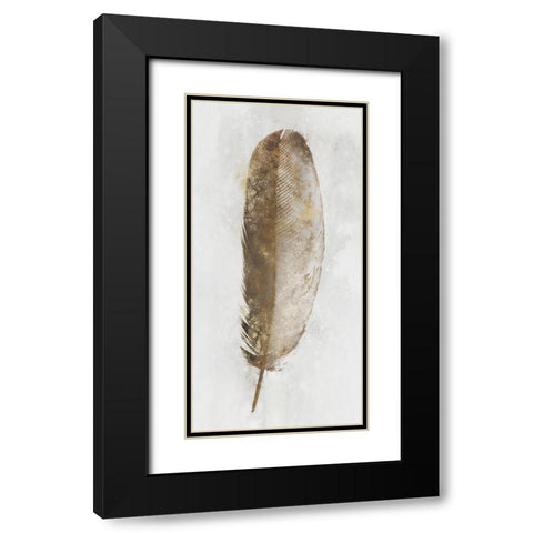 Golden Feather I Black Modern Wood Framed Art Print with Double Matting by Roko, Ken