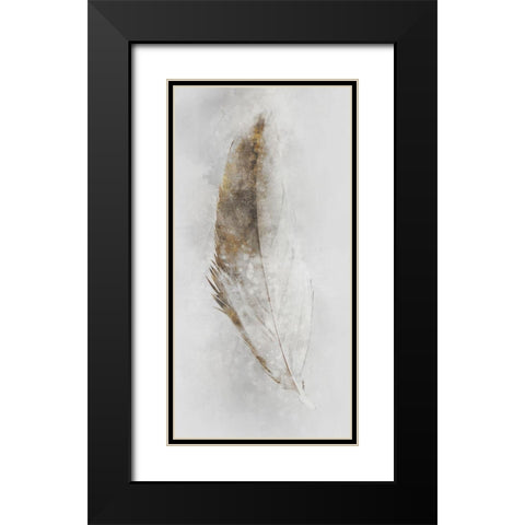 Golden Feather II Black Modern Wood Framed Art Print with Double Matting by Roko, Ken
