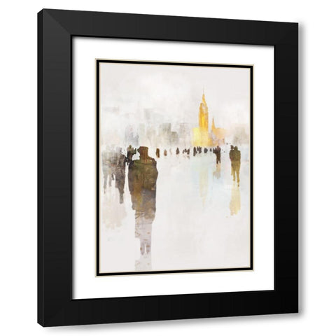 NYC Fog Black Modern Wood Framed Art Print with Double Matting by Roko, Ken