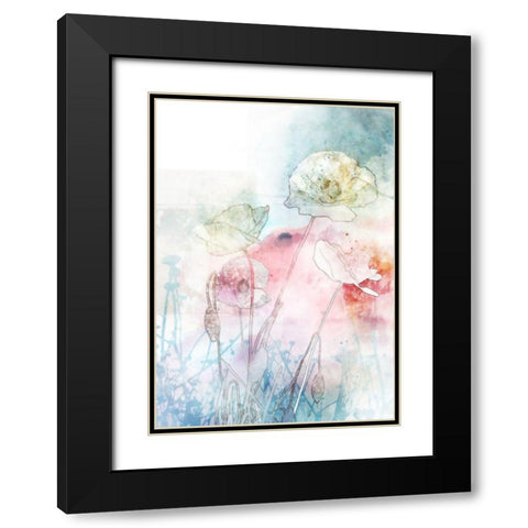 Dancing Poppies Black Modern Wood Framed Art Print with Double Matting by Roko, Ken
