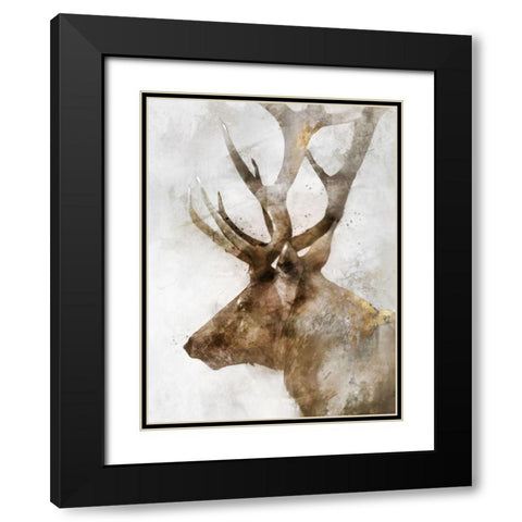Stoic Elk Black Modern Wood Framed Art Print with Double Matting by Roko, Ken