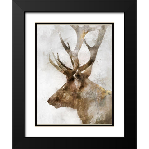 Stoic Elk Black Modern Wood Framed Art Print with Double Matting by Roko, Ken