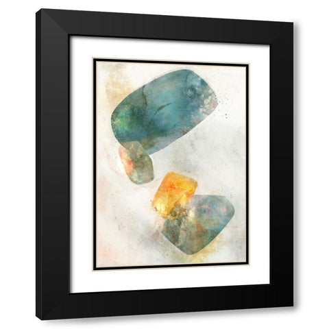 Blue Ink Rose II Black Modern Wood Framed Art Print with Double Matting by Roko, Ken