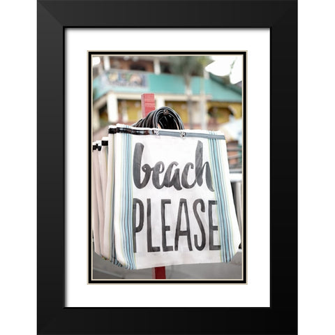 Beach Please Black Modern Wood Framed Art Print with Double Matting by Millet, Karyn