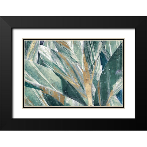 Abstraction of Leaves I Black Modern Wood Framed Art Print with Double Matting by Robertson, Leda