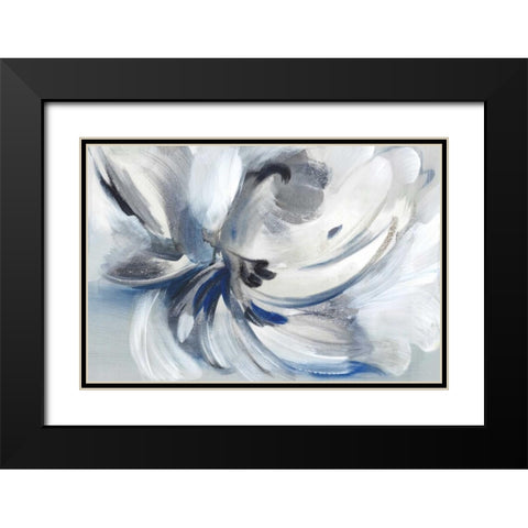 Blue Flower I Black Modern Wood Framed Art Print with Double Matting by Mravyan, Valeria