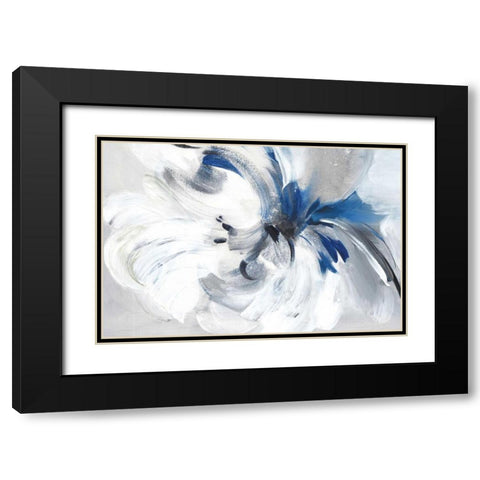 Blue Flower II Black Modern Wood Framed Art Print with Double Matting by Mravyan, Valeria
