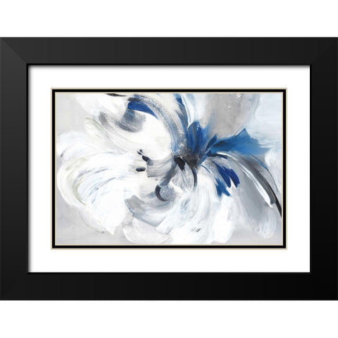 Blue Flower II Black Modern Wood Framed Art Print with Double Matting by Mravyan, Valeria