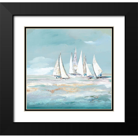 Clash Black Modern Wood Framed Art Print with Double Matting by Lera
