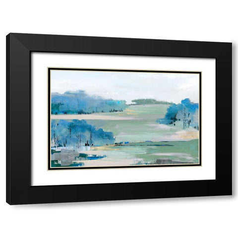 The Walk Across Black Modern Wood Framed Art Print with Double Matting by Lera