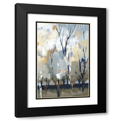 Silversong Birch I  Black Modern Wood Framed Art Print with Double Matting by Lera