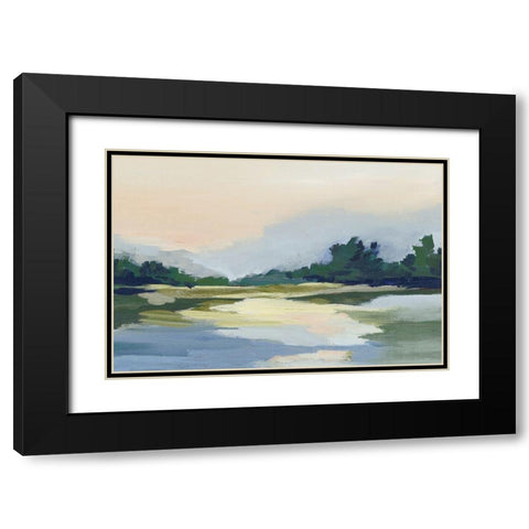 Forest Sunset View Black Modern Wood Framed Art Print with Double Matting by Lera