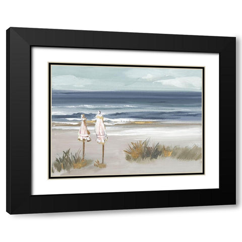 Summer Vacation I Black Modern Wood Framed Art Print with Double Matting by Lera