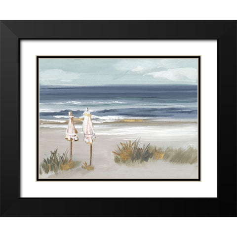 Summer Vacation I Black Modern Wood Framed Art Print with Double Matting by Lera