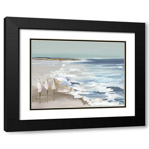 Summer Vacation II Black Modern Wood Framed Art Print with Double Matting by Lera
