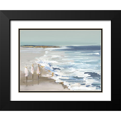 Summer Vacation II Black Modern Wood Framed Art Print with Double Matting by Lera