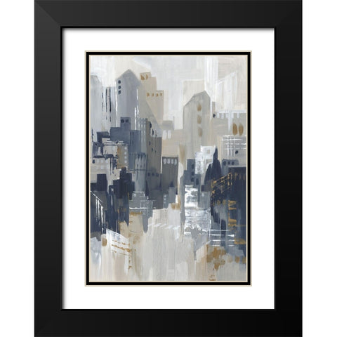 Indigo City I  Black Modern Wood Framed Art Print with Double Matting by Lera