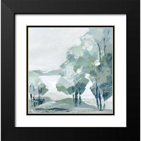 Blue Tree Forest II  Black Modern Wood Framed Art Print with Double Matting by Lera