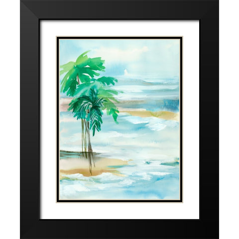 Beach of Paradise II Black Modern Wood Framed Art Print with Double Matting by Lera