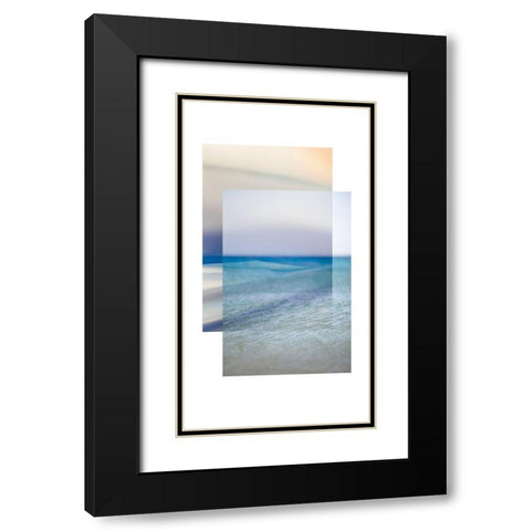 Beach Contrast Black Modern Wood Framed Art Print with Double Matting by Delva, Florence
