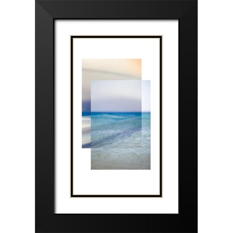 Beach Contrast Black Modern Wood Framed Art Print with Double Matting by Delva, Florence
