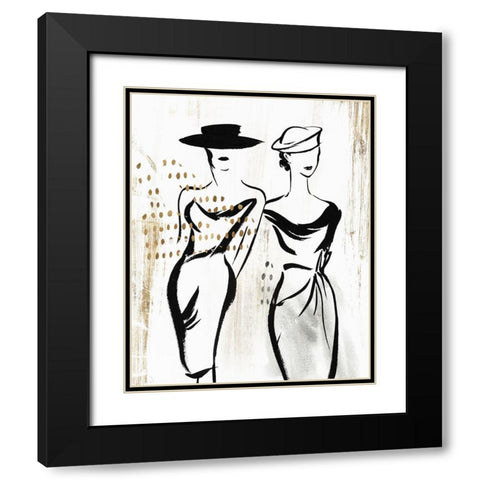 Fashion Figures I  Black Modern Wood Framed Art Print with Double Matting by Lily K
