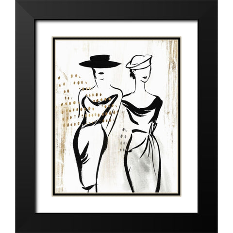 Fashion Figures I  Black Modern Wood Framed Art Print with Double Matting by Lily K