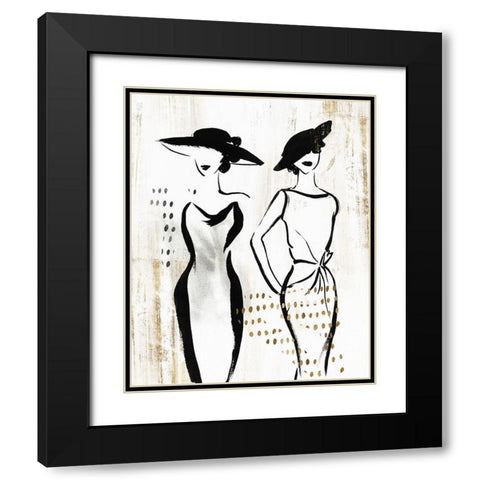 Fashion Figures II  Black Modern Wood Framed Art Print with Double Matting by Lily K
