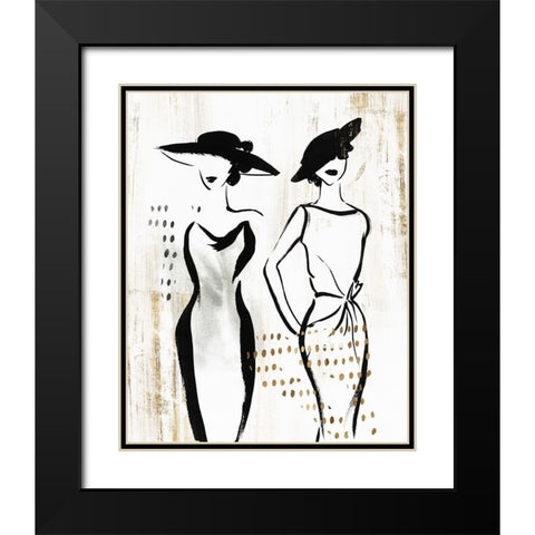 Fashion Figures II  Black Modern Wood Framed Art Print with Double Matting by Lily K