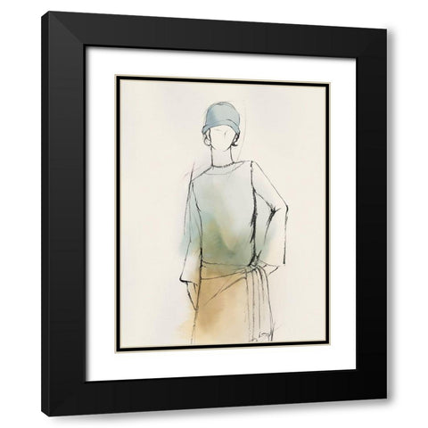 Fashion Girl II Black Modern Wood Framed Art Print with Double Matting by Lily K