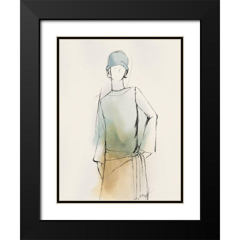 Fashion Girl II Black Modern Wood Framed Art Print with Double Matting by Lily K