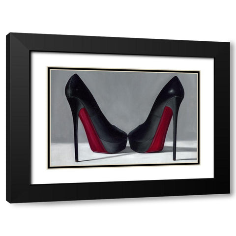 Paired to Chic I Black Modern Wood Framed Art Print with Double Matting by Helman, Joanne