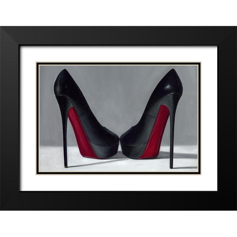 Paired to Chic I Black Modern Wood Framed Art Print with Double Matting by Helman, Joanne