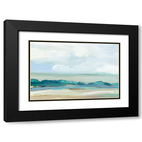 Rolling Blue Hills Black Modern Wood Framed Art Print with Double Matting by PI Studio