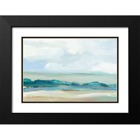 Rolling Blue Hills Black Modern Wood Framed Art Print with Double Matting by PI Studio