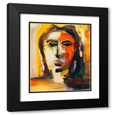 Face II Black Modern Wood Framed Art Print with Double Matting by Pulliam, Mark