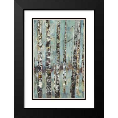 Winter Birch III Black Modern Wood Framed Art Print with Double Matting by Woods, Maya