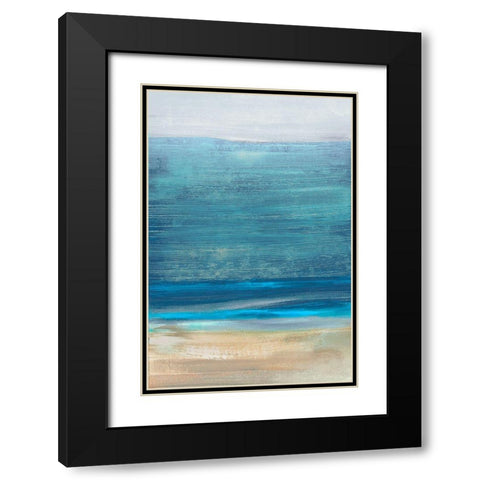 Oceanview  Black Modern Wood Framed Art Print with Double Matting by Woods, Maya