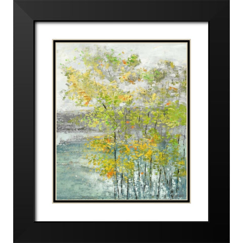 Hilltop views Black Modern Wood Framed Art Print with Double Matting by Woods, Maya