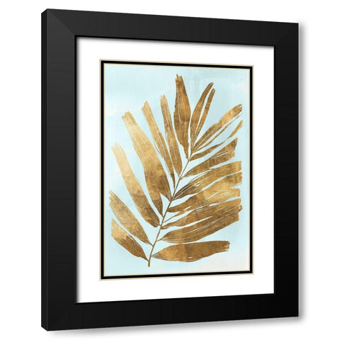 Golden Fern I Black Modern Wood Framed Art Print with Double Matting by Woods, Maya