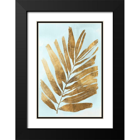 Golden Fern I Black Modern Wood Framed Art Print with Double Matting by Woods, Maya