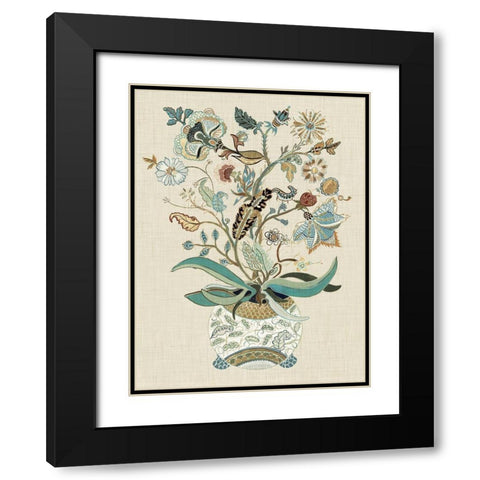 Fleur I Black Modern Wood Framed Art Print with Double Matting by Woods, Maya