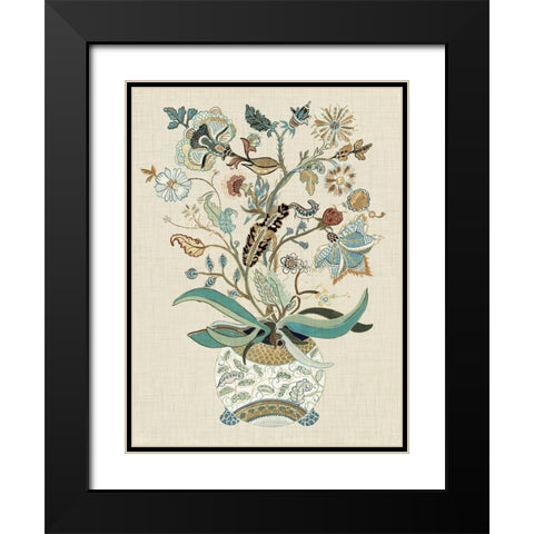 Fleur I Black Modern Wood Framed Art Print with Double Matting by Woods, Maya