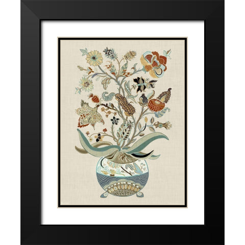 Fleur II Black Modern Wood Framed Art Print with Double Matting by Woods, Maya