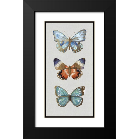 Catching Butterflies I  Black Modern Wood Framed Art Print with Double Matting by Woods, Maya